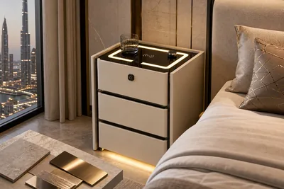 Premium smart bedroom storage cabinet in UAE apartment interior